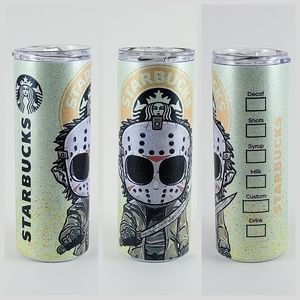 Jason Vorhees Starbucks 25oz Glitter Tumbler